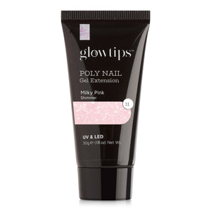 Glowtips Milky Pink Shimmer Poly Nail Gel 30g