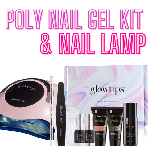 Glowtips Poly Nail Gel Starter Kit & Nail Lamp Bundle Kit