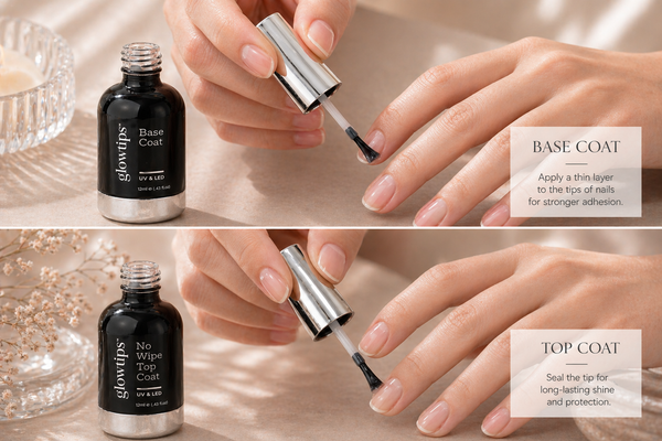 Glowtips Base Coat & No Wipe Top Coat Gel Polish 12ml