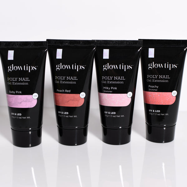 Glowtips Milky Pink Shimmer Poly Nail Gel 30g