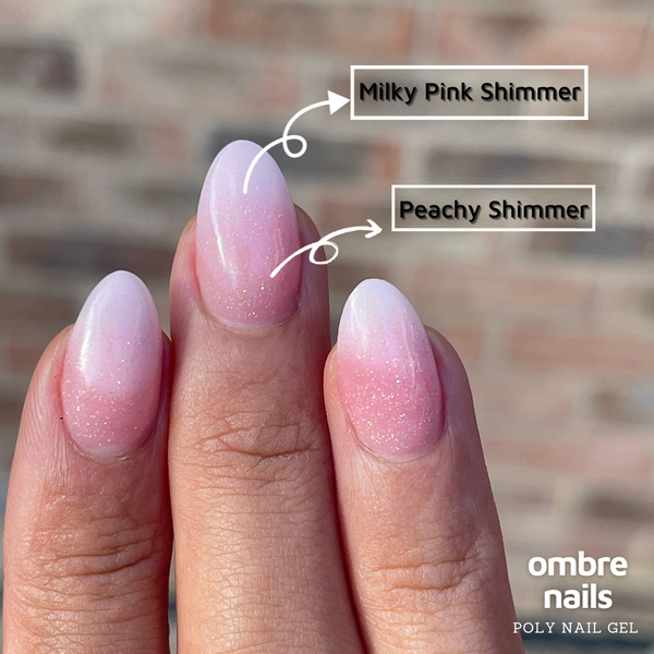 Glowtips Peachy Shimmer Poly-nagelgel 30 g